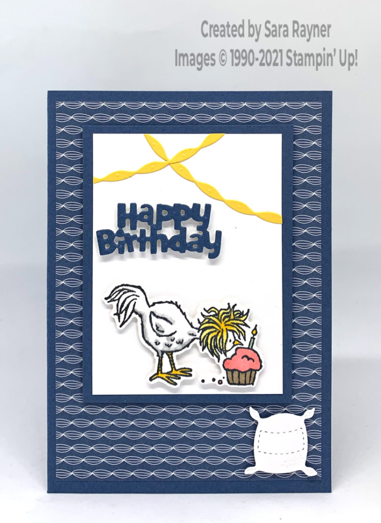 Blue birthday chick card