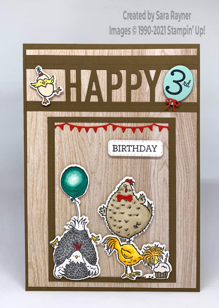 Chicken party birthday card