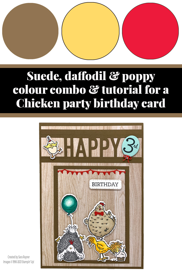 Chicken party birthday card tutorial