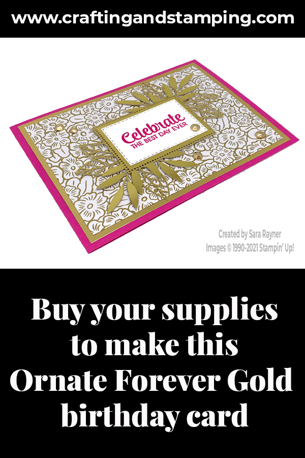 Ornate Forever Gold birthday card supply list