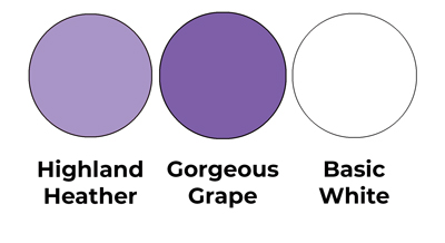 Colour combo mixing Highland Heather, Gorgeous Grape and Basic White
