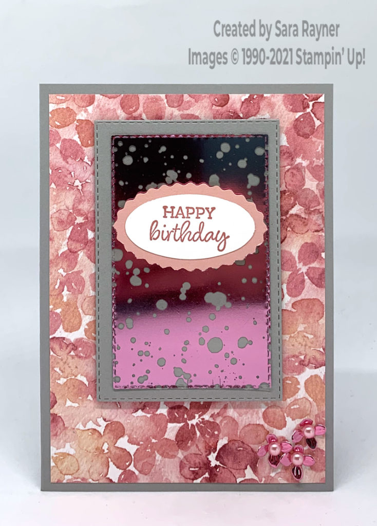 Mercury glass panel birthday card 