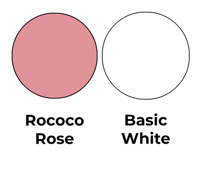 Colour combo of Rococo Rose and Basic White.