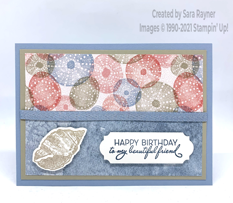 Seaside Spray seashell birthday card