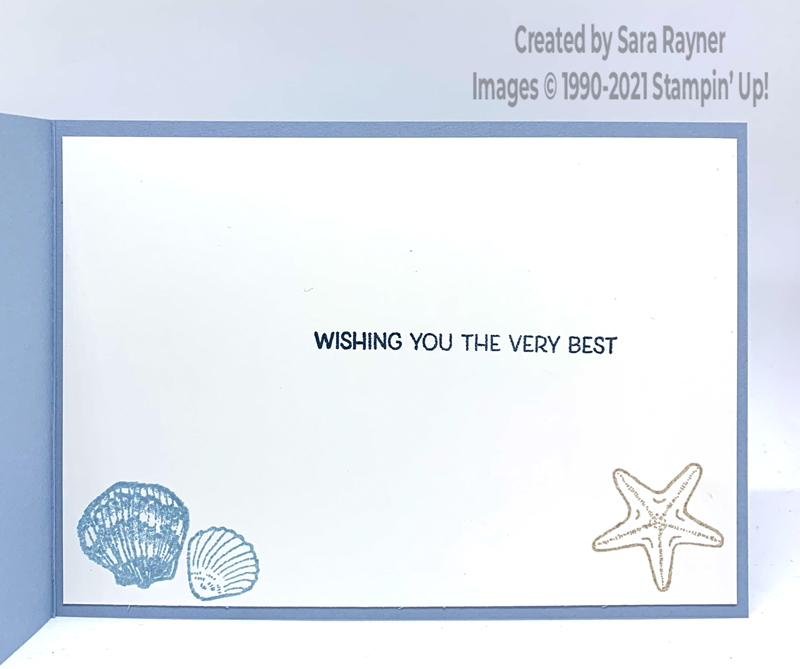 Seaside Spray seashell birthday card insert