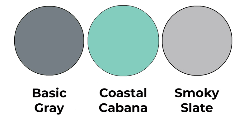 Colour combo mixing Basic Gray, Coastal Cabana and Smoky Slate