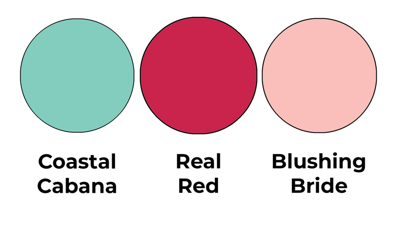 Colour combo mixing Coastal Cabana, Real Red and Blushing Bride