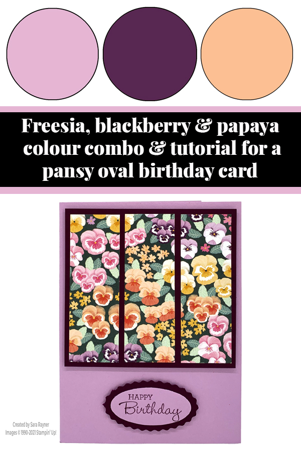 Double oval pansy petals birthday card tutorial
