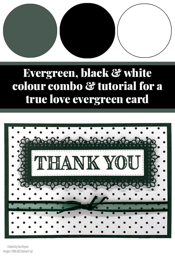 True Love Evening Evergreen thank you card tutorial