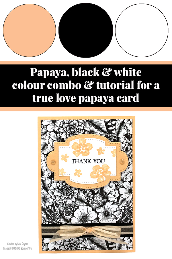 True Love Pale Papaya thank you card tutorial