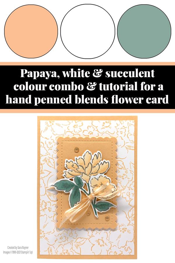 Hand-penned blends flower card tutorial