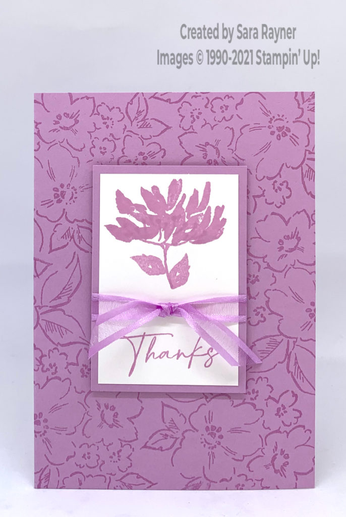 Hand-penned freesia thank you card