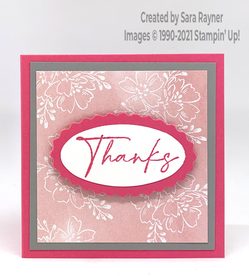 Hand-penned oval mini thank you card