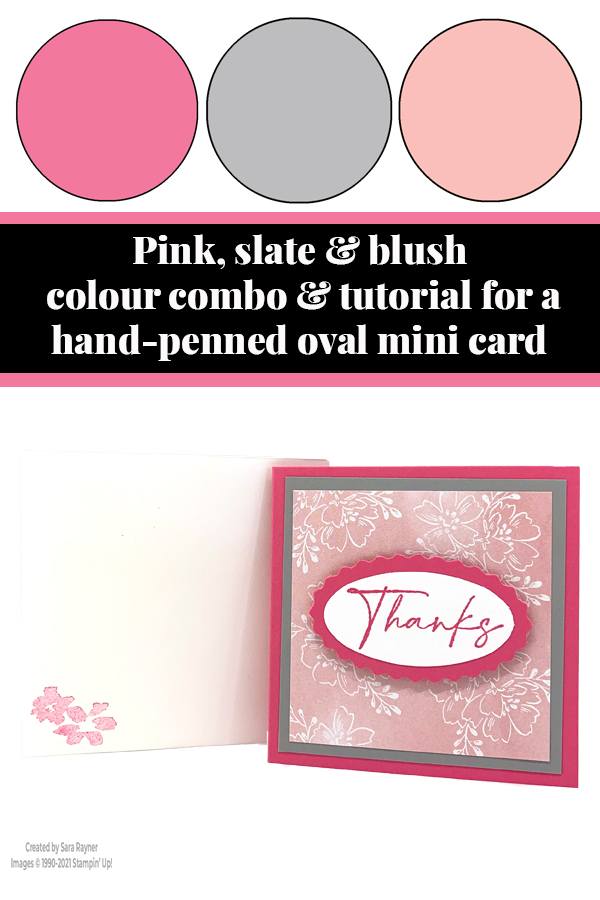 Hand-penned oval mini thank you card tutorial