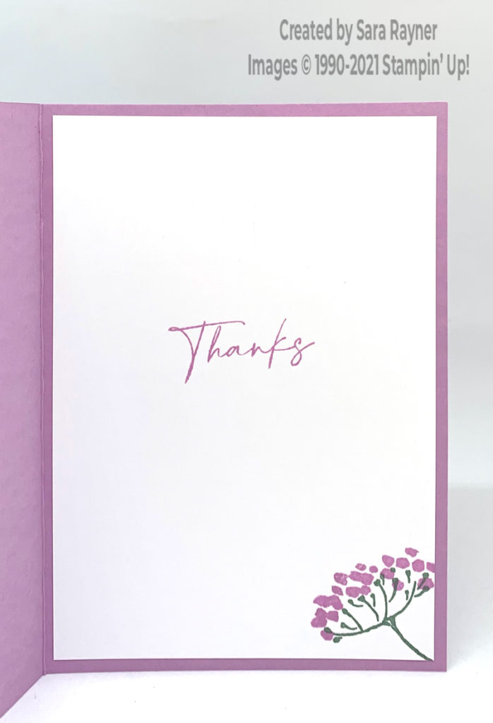 Hand-penned thank you card insert