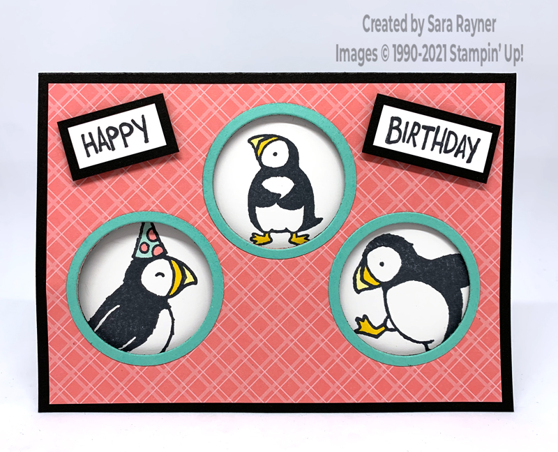 Puffin party birthday card
