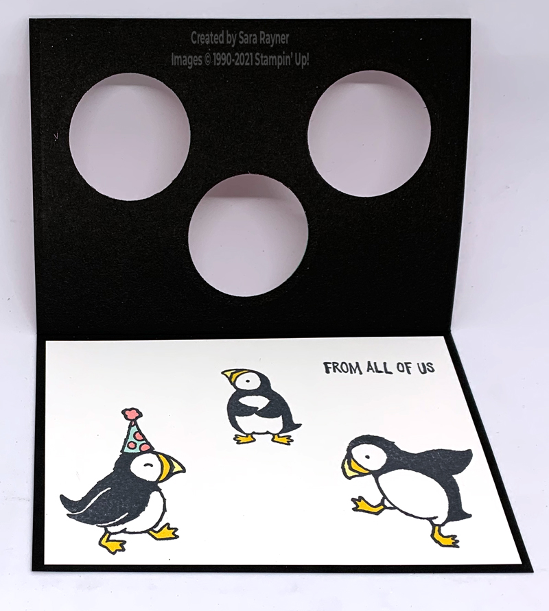 Puffin party birthday card insert