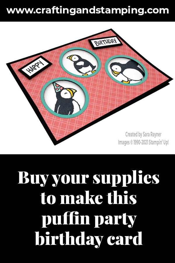 Puffin party birthday card supply list