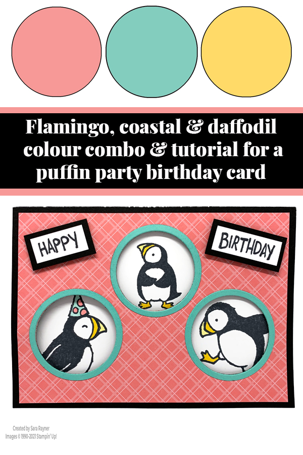Puffin party birthday card tutorial