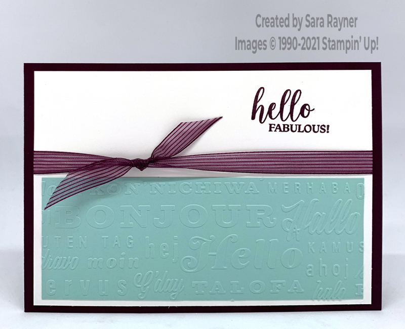 Blackberry bliss ribbon hello card