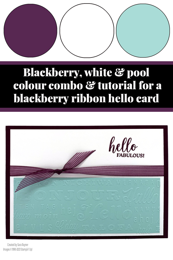 Blackberry bliss ribbon hello card tutorial