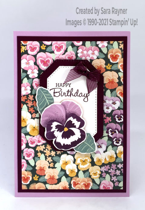 Tutorial for blackberry ribbon pansy card - Sara's crafting and ...