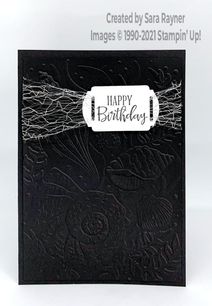 Black seashell birthday card