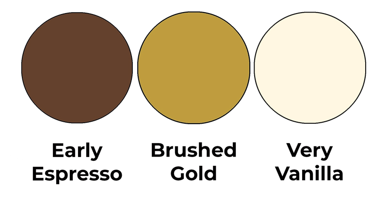 Colour combo mixing Early Espresso, Brushed Gold and Very Vanilla.