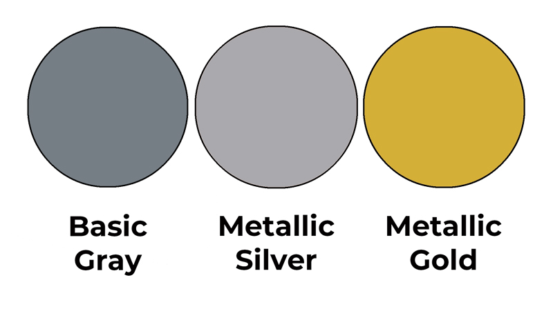 Colour combo mixing Basic Gray, Metallic Silver and Metallic Gold.