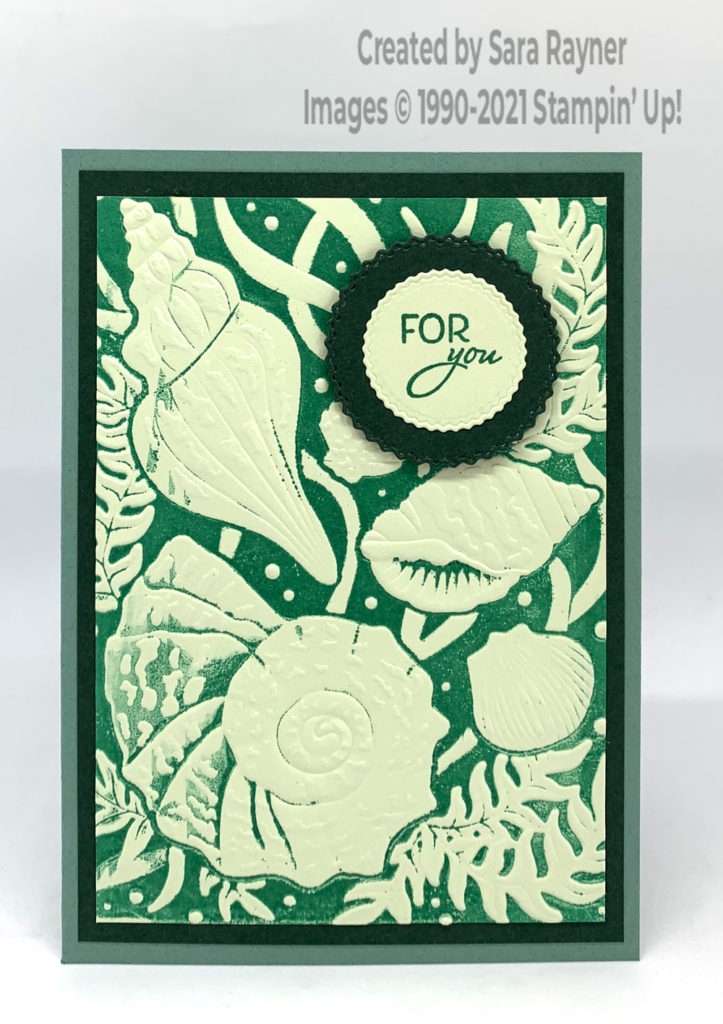 Green seashell card