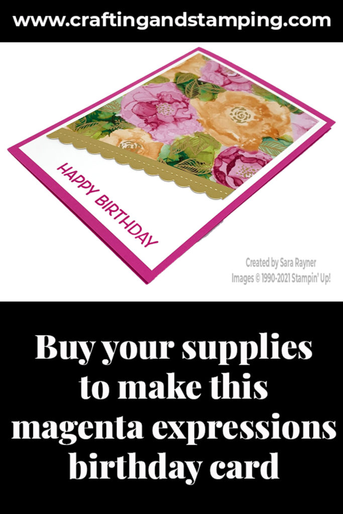 Magenta Madness expressions birthday card supply list