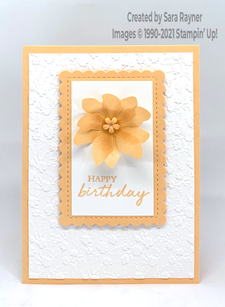 Pale Papaya vellum birthday card