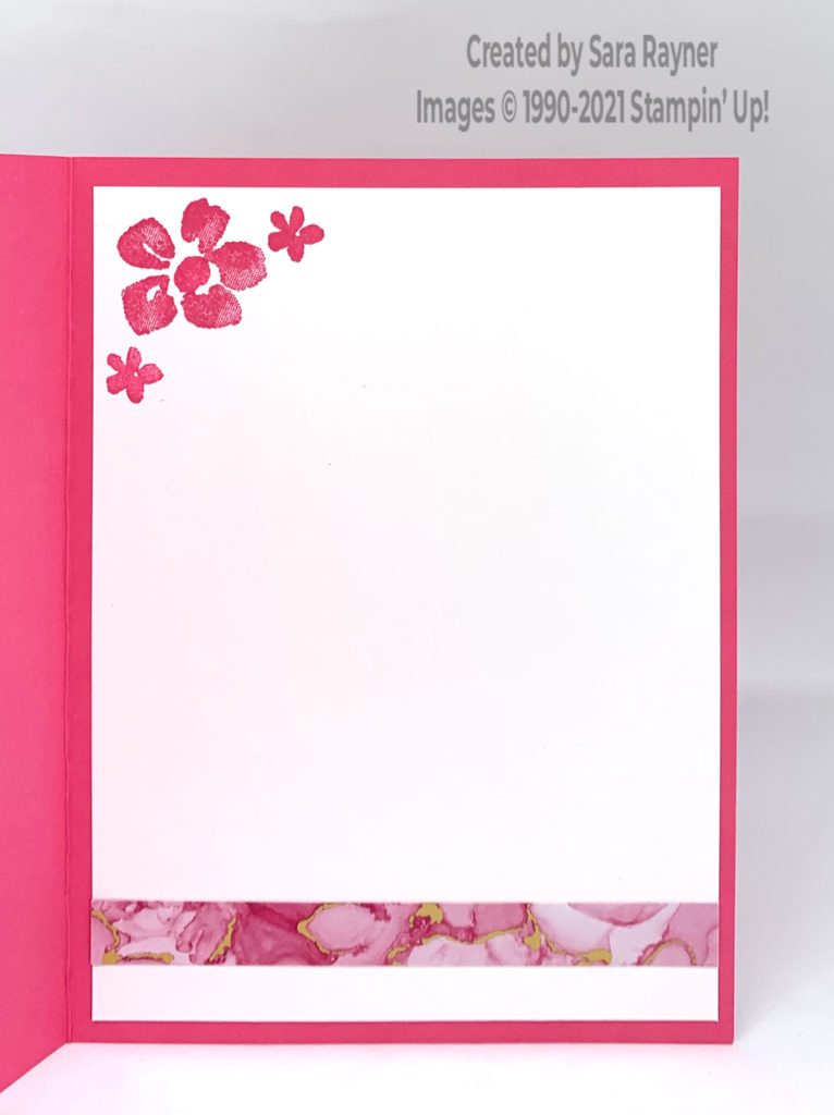 Polished Pink shimmer vellum birthday card insert