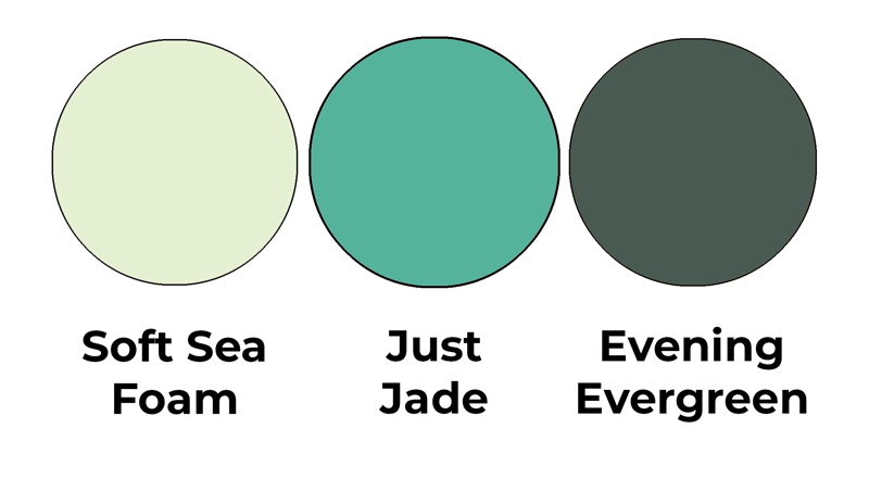 Colour combo mixing Soft Sea Foam, Just Jade and Evening Evergreen