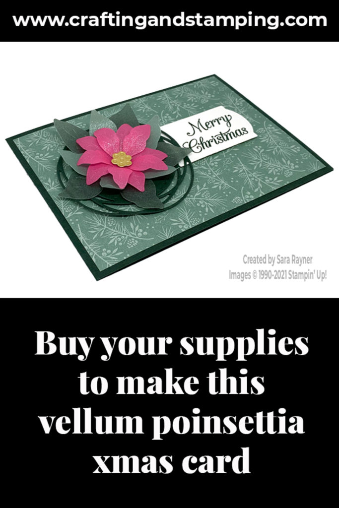 Shimmer vellum poinsettia xmas card supply list