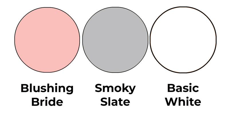 Colour combo mixing Blushing Bride, Smoky Slate and Basic White. 
