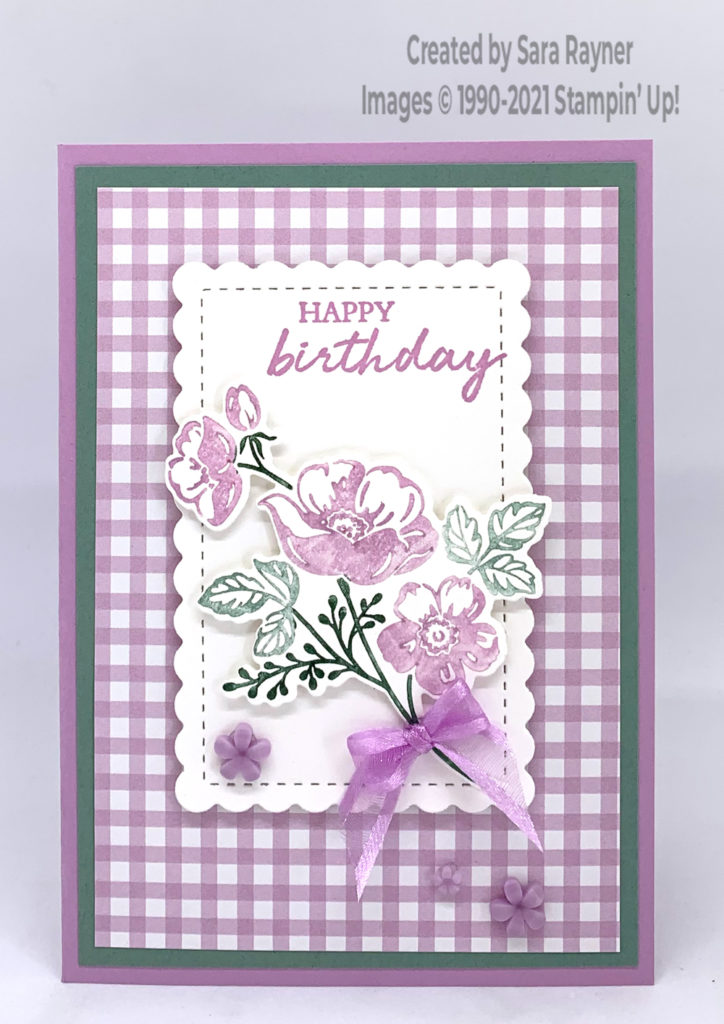 Shaded pansy birthday card