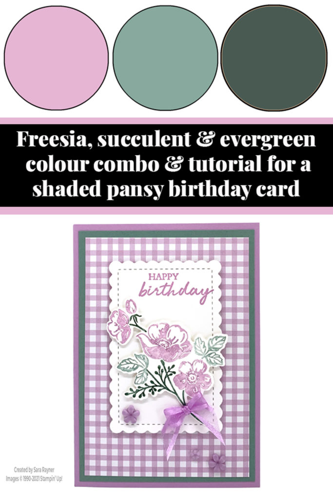 Shaded pansy birthday card tutorial