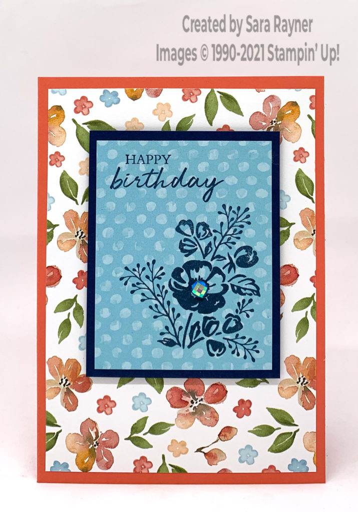 Shaded summer peach birthday card