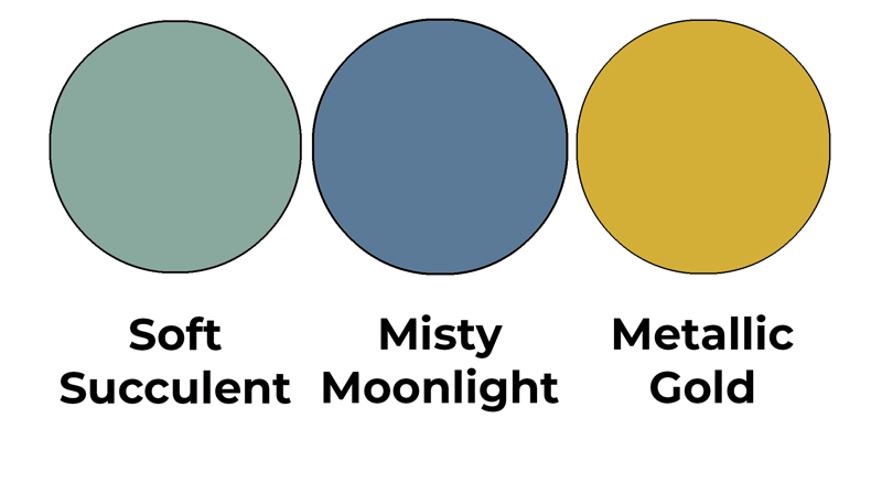 Colour combo mixing Soft Succulent, Misty Moonlight and Metallic Gold