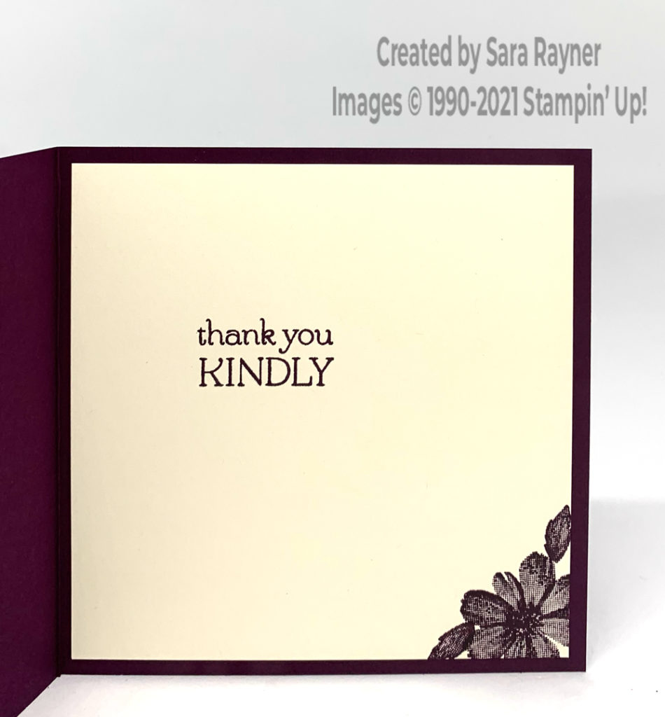 Blackberry Dahlia thank you card insert