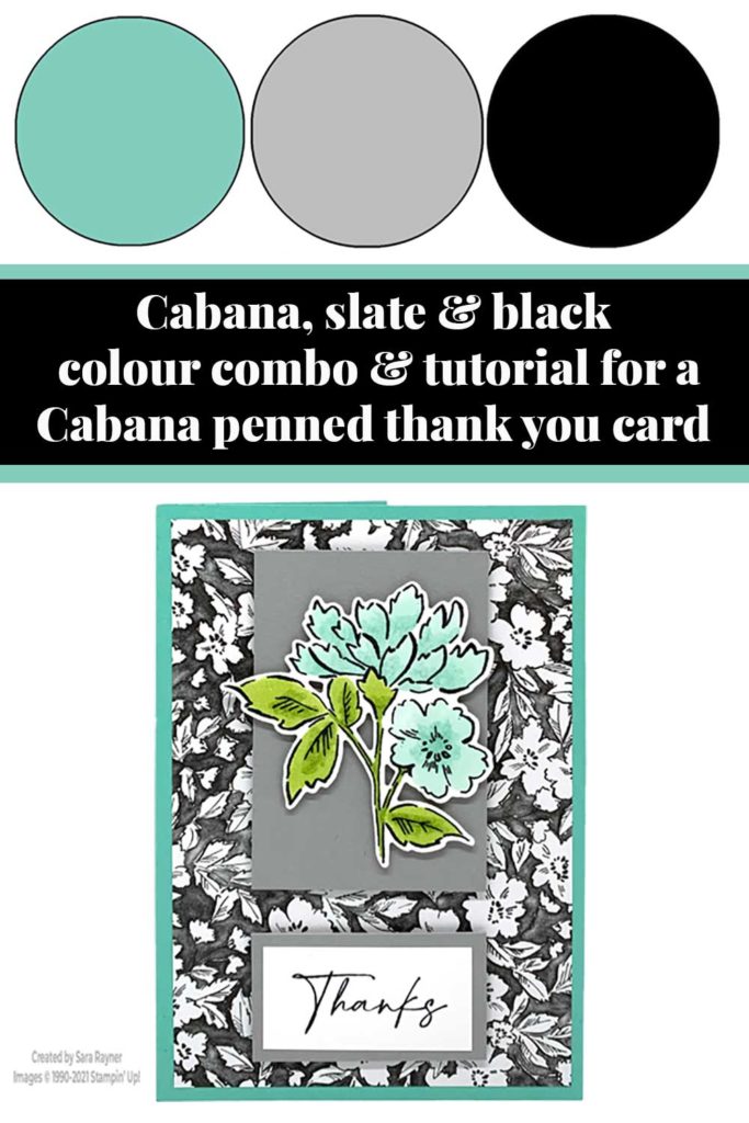 Coastal Cabana Penned thank you card tutorial