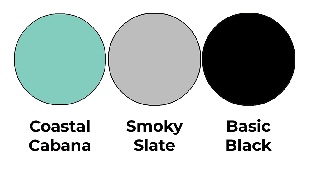 Colour combo mixing Coastal Cabana, Smoky Slate and Basic Black