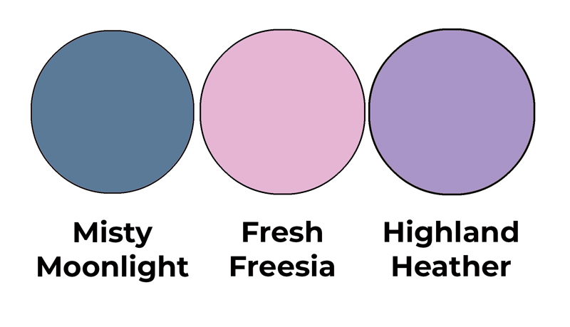 Colour combo mixing Misty Moonlight, Fresh Freesia and Highland Heather