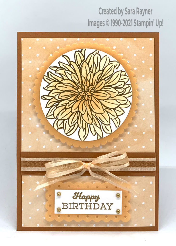 Papaya Dahlia birthday card