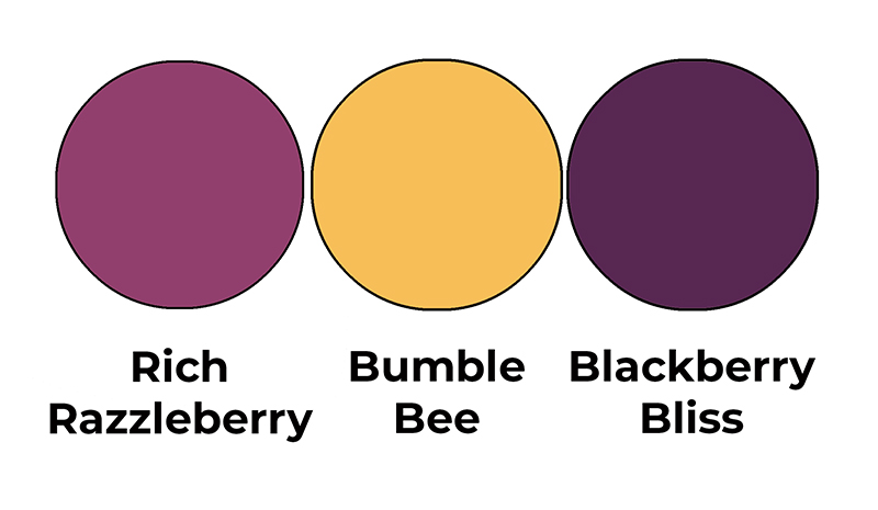 Colour combo mixing Rich Razzleberry, Bumble Bee and Blackberry Bliss