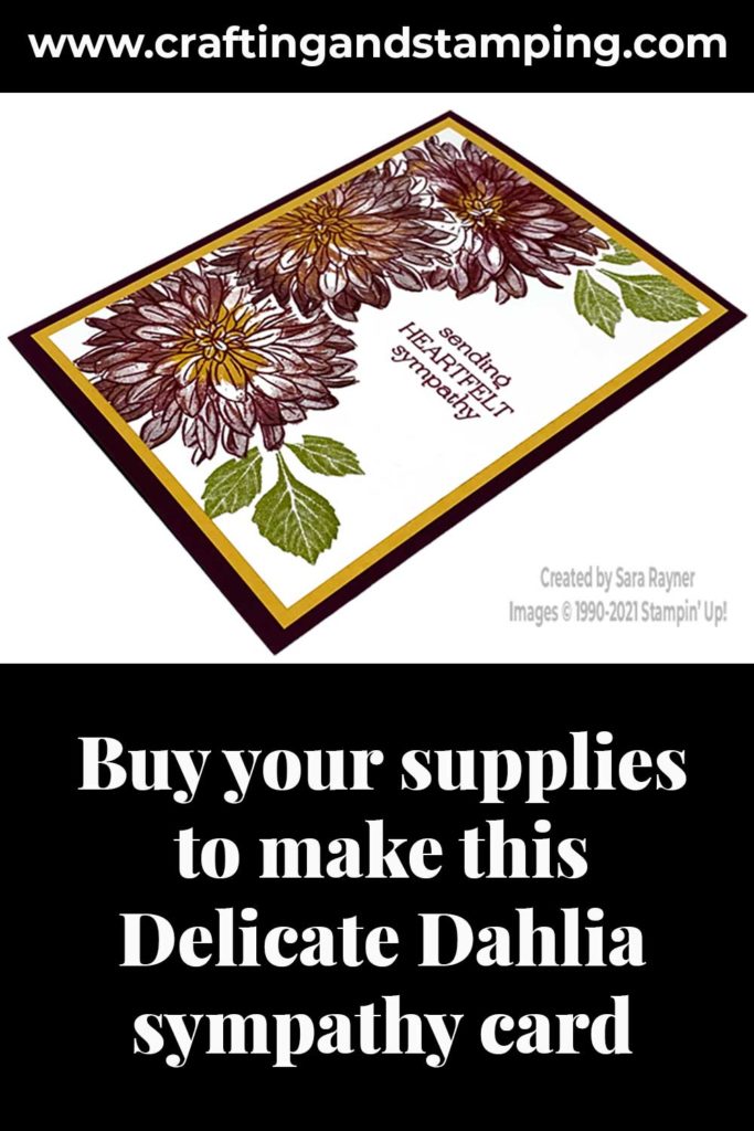 Delicate Dahlias sympathy card supply list