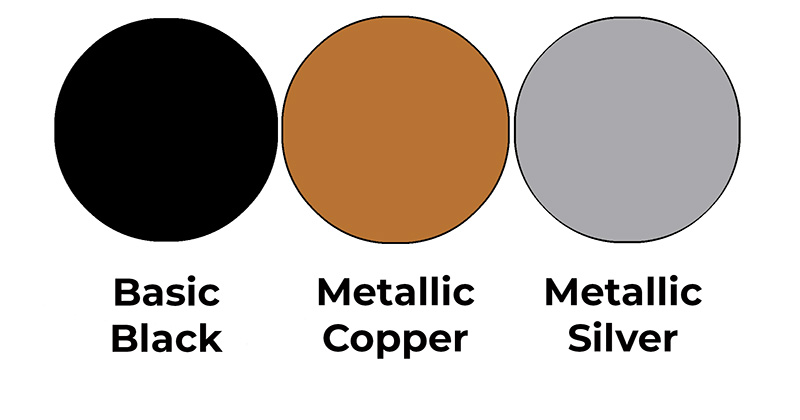 Colour combo mixing Basic Black, Metallic Copper and Metallic Silver.