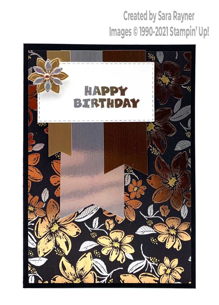 Metallic banner birthday card