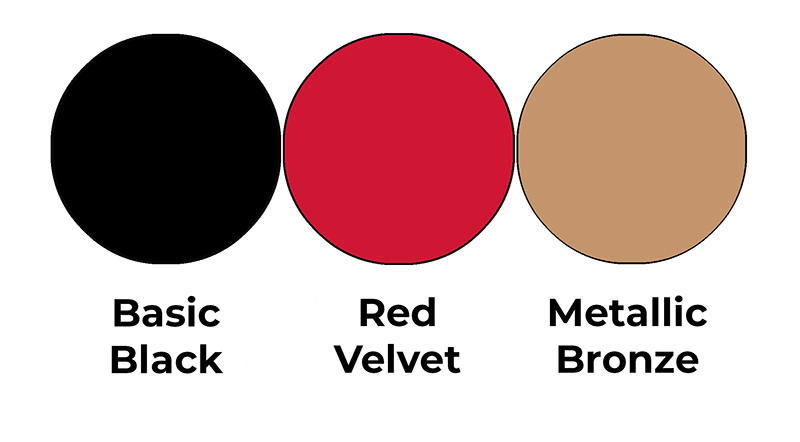 Colour combo mixing Basic Black, Red Velvet and Metallic Bronze.